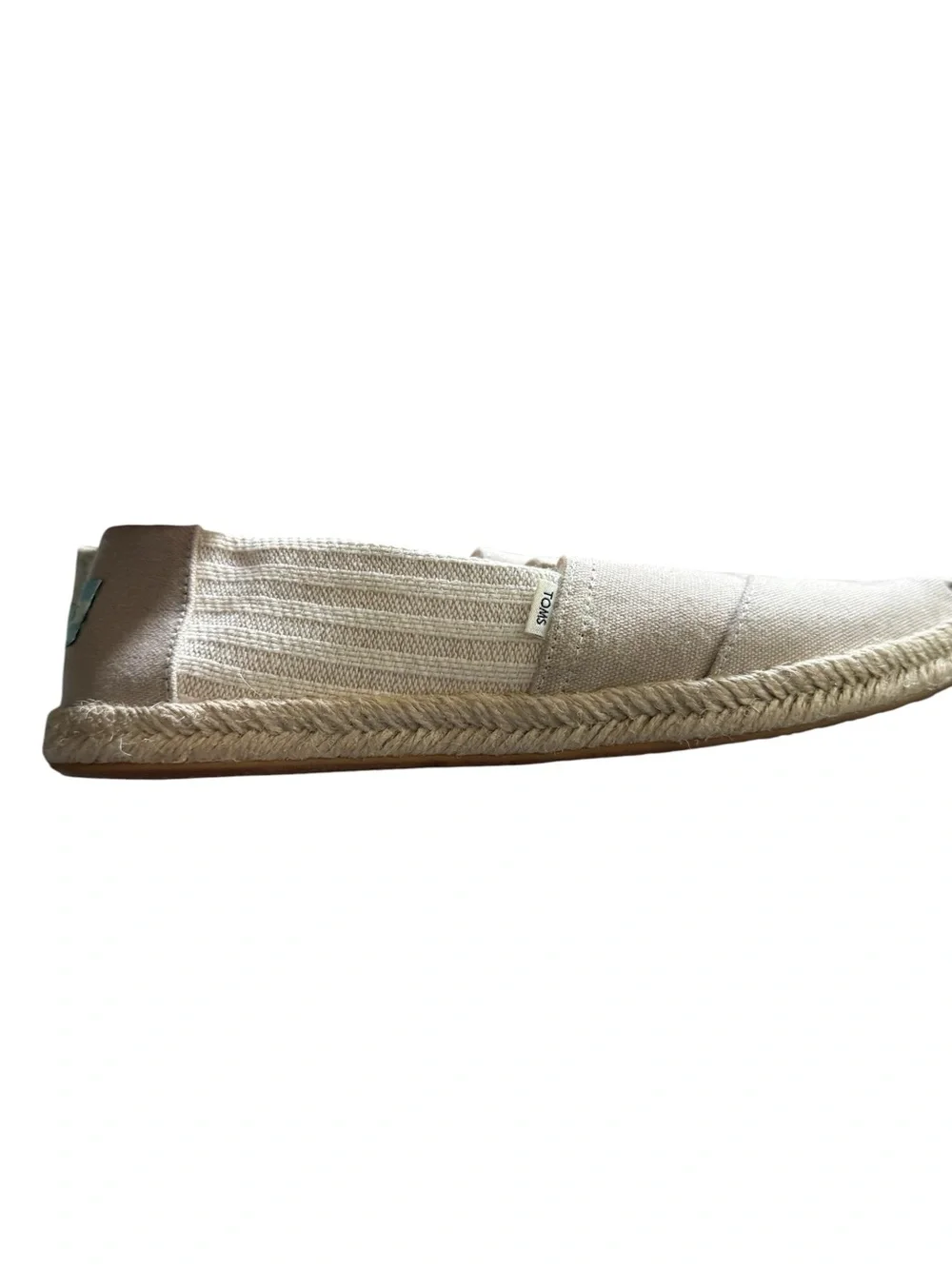 TOMS Alpargata Women's Espadrille Slip-On Shoes in Light Taupe Canvas, size 9
